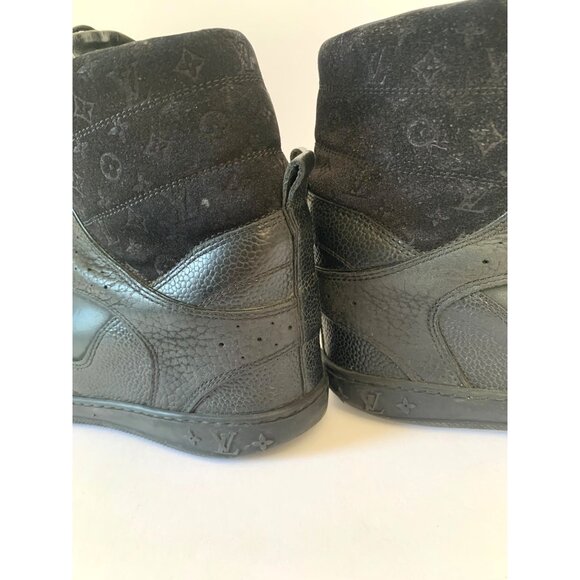 Louis Vuitton Women's Sz 37 Black Leather and Suede Millenium Wedge High-Top - Picture 9 of 15